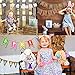 Faylapa 3Pcs Easter Egg Hunt Basket for Kids, Bunny Canvas Tote,Party's Celebrate Decoration Eggs Candy and Gifts Carry Bucket-(Green,Blue, Purple)