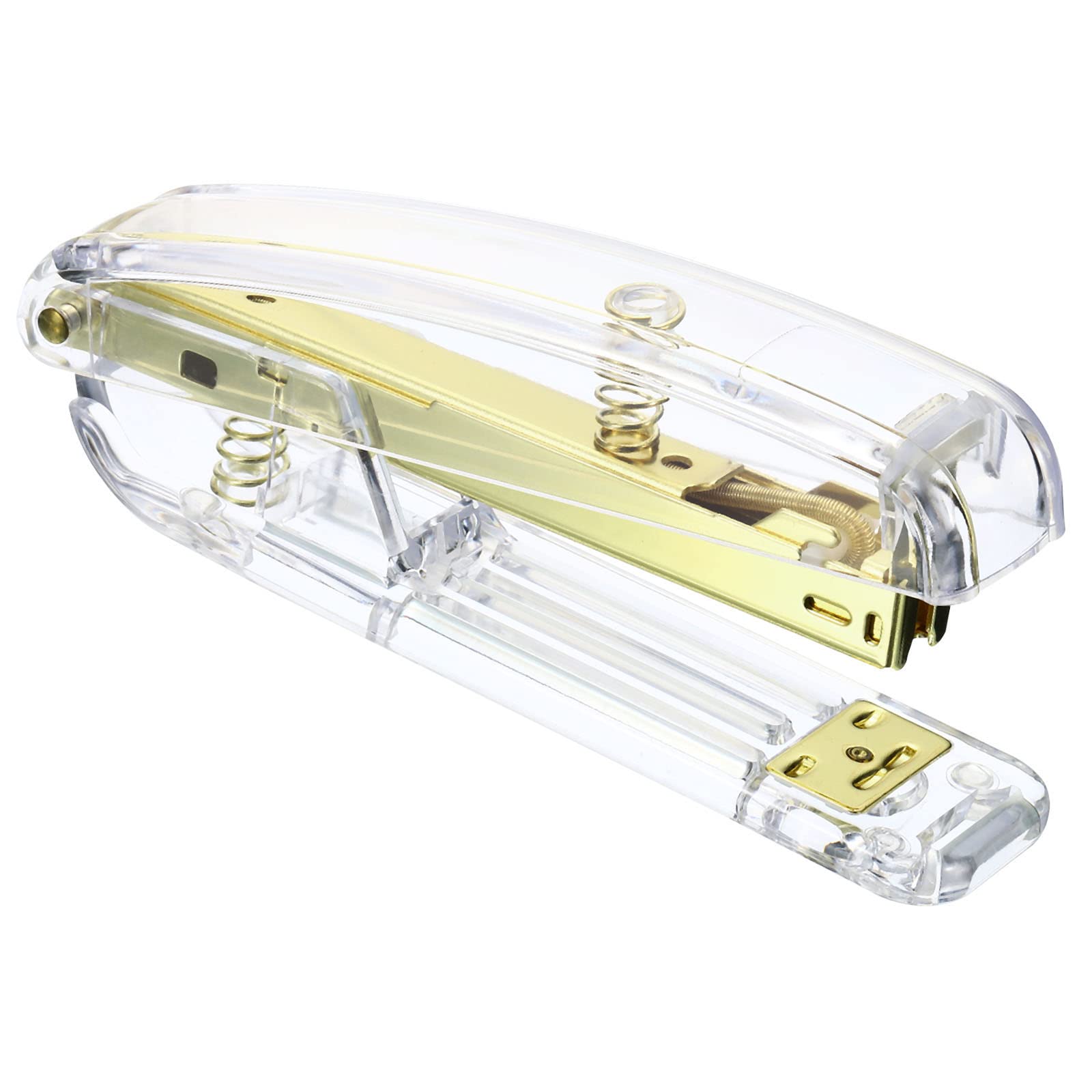 PATIKIL Acrylic Stapler, Portable Stylish Manual Effortless Desktop Accessories Stapler for Classroom Home Office Desk, Gold