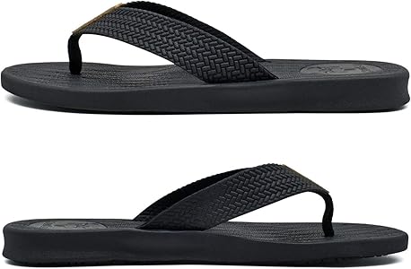 mens flip flops with fabric toe post