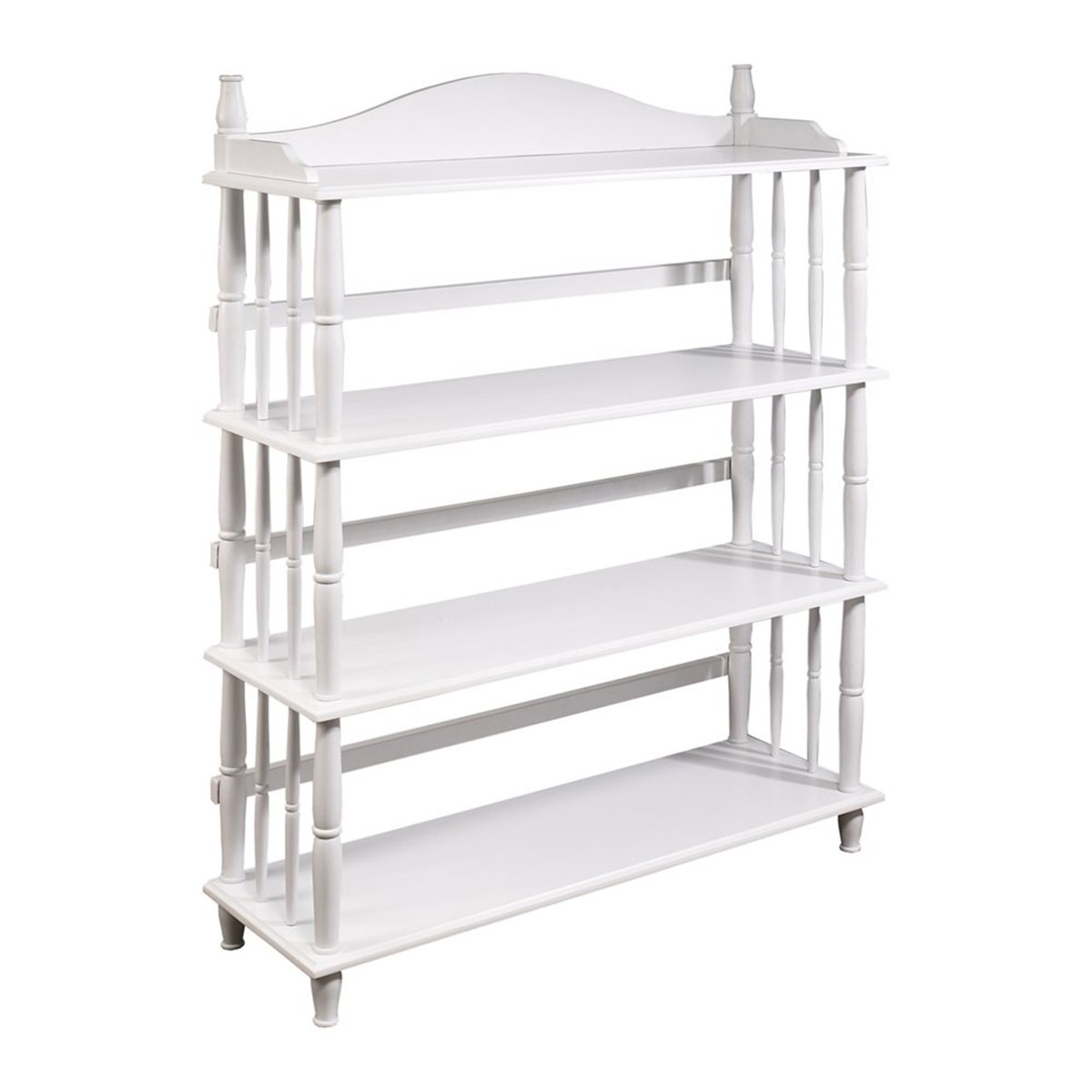 Altra Daysha 4 Shelf Spindle Leg Bookcase, White LAVORIST
