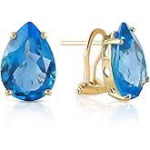 10 CTW 14k Solid Gold Inspiration Blue Topaz Earrings