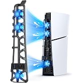 NexiGo Silent Enhanced Cooling Fan for PS5 Slim, Adjustable Speed, Auto Power On/Off, with USB 3.0 Port, Efficient Cooling System for Both PS5 Slim Disc and Digital Editions