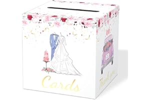 WNINK Floral Wedding Money Envelope Gift Card Holder Box - Decorative Collection Box for Engagement Party & Wedding Ceremony