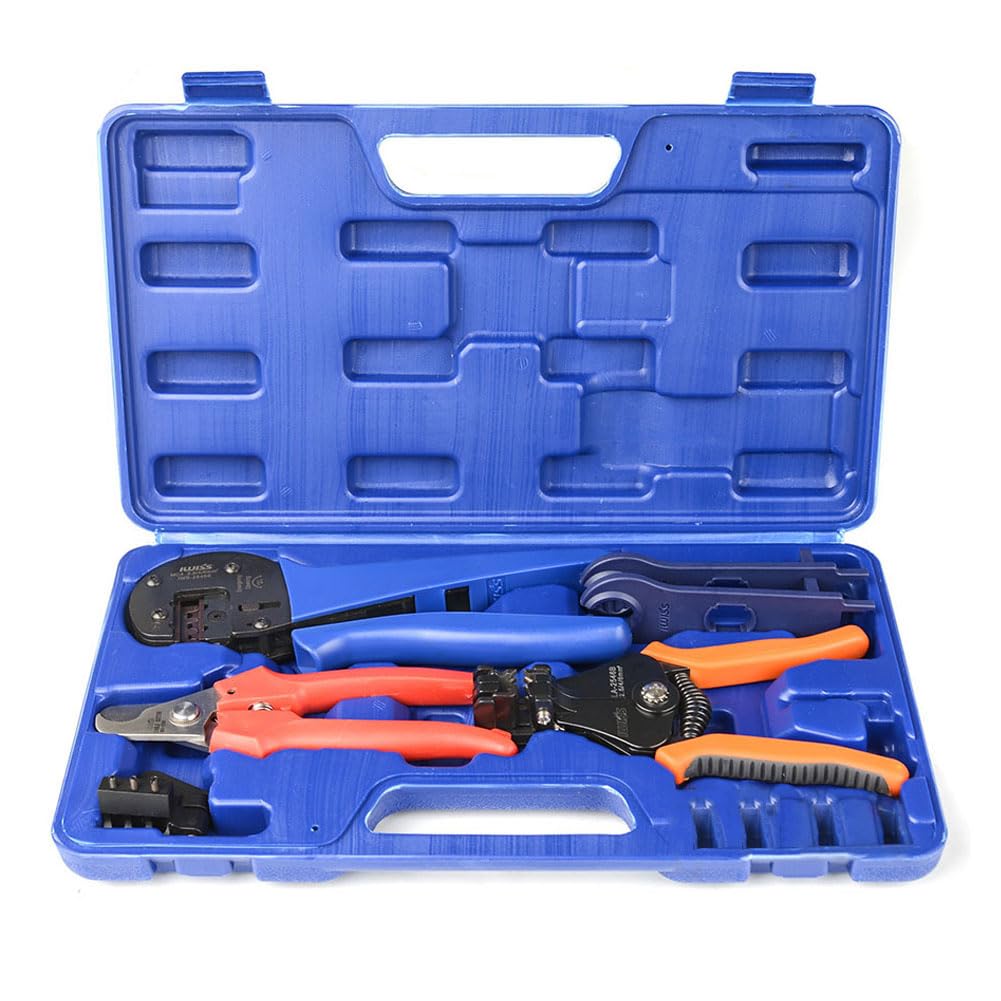 iCrimp KIT-2546S-UK Solar Crimping Tool Kit with Wire Cutter and Stripper, IWS4 Crimper for 2.5/4/6mm² Solar PV Cables, Assembly and Disassembly Tools for Solar Connectors