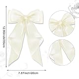 AYNKH 2 Pack Big Bow Hair Clips Silky Satin White French Barrette Womens Girls view 7