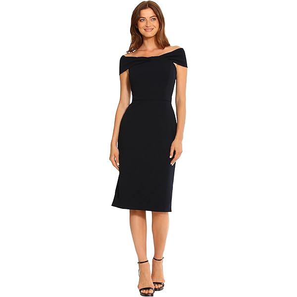 strapless open back dress Donna Morgan Twill Square Neck Sleeveless Printed Sheath Midi Dress, Womens, 10, Brown/Blue main image 1