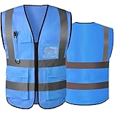 Tydon Guardian Reflective Safety Vest for Women Men High Visibility Security With Pocket Zipper Front Meet ANSI/ISEA Standard