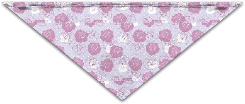 Amazon ピンクと白のバラの花柄 ペットバンダナ 犬用 猫用 アクセサリー 三角スカーフ よだれカバー バンダナ 取り付け簡単 水洗い可 柔らかくかわいい 食事用 Zone バンダナ 通販