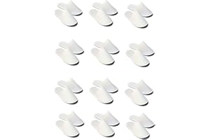CHOCHILI 12 Pairs Fabric Packed Disposable Hotel Slippers for Airbnb Spa Salon Party Wedding Guests - Fits up to Adult US Men Size 10 & Women Size 11, White