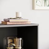 Vida Designs Cambridge 3 Tier Low Bookcase Black Wood Shelving view 5