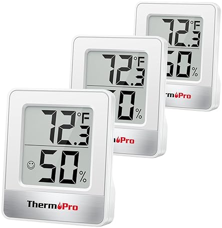 Outdoor Décor - ThermoPro TP49 3 Pieces Digital Hygrometer Indoor Thermometer Humidity Meter Mini Hygrometer with Temperature and Humidity Monitor Outdoor and Room Thermometer Weather Station