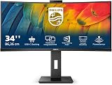 Philips 34B1U5600CH 34 Inch WQHD Curved 120Hz VA Monitor WebCam KVM USB-C view 2