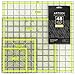 ARTEZA Acrylic Quilters Ruler & Non Slip Rings - Double-Colored Grid Lines (4.5"X4.5", 6"X6", 9.5"X9.5", 12.5"X12.5", Set of 4) primary