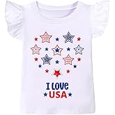 July 4th Tank Top Girl Toddler 4th of July Shirt Baby Girl American Flag Shirt USA Ruffle Tee Girl Patriotic Outfit 2-7T