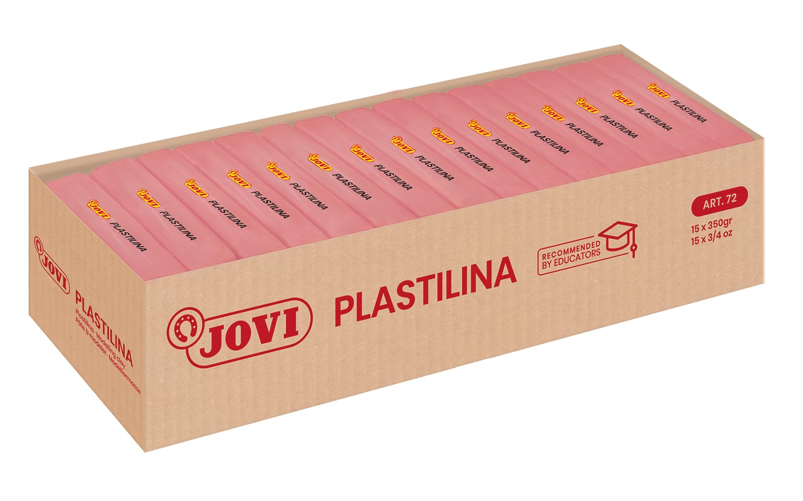 Jovi 7208 Box of Plasticine, 15 Tablets, Flesh Colour, 350 g