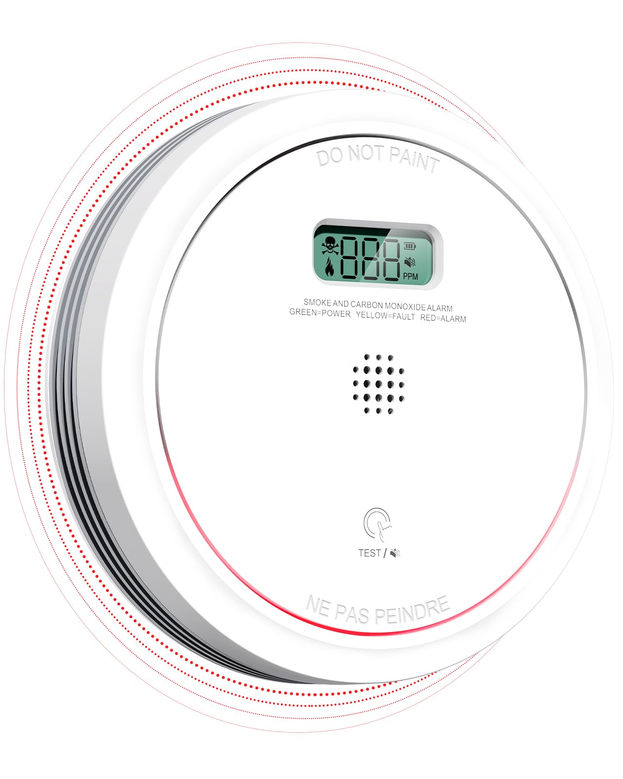 Wireless Interconnected Smoke Detector Carbon Monoxide Detector Combo ...