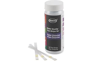 Hach Free & Total Chlorine Test Strips, 0-10 mg/L, Chlorine Testing, Water Quality Test Strips, Accurate Chlorine Measurement, Easy-to-Use Chlorine Test Strips, 2745050