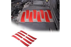 JONKOKO Aluminum Alloy Engine Bay Side Panel Cover for Chevrolet Corvette C7 2014-2019 Hood Engine Trim Sticker Interior Accessories (Hood Engine Trim Sticker, Red)