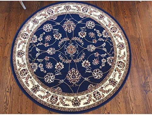 Amalfi Flora Navy Area Rug (8' Round)