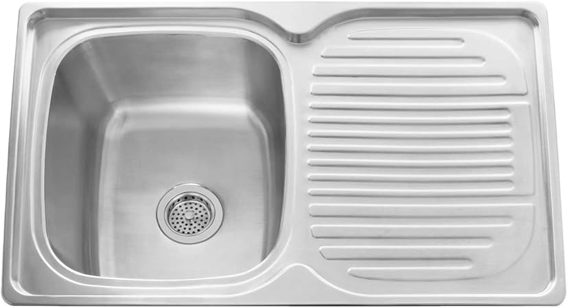Naiture 32 Stainless Steel Rectangular Drop In Prep Sink With Drainboard Without Faucet Hole Tools Home Improvement Kitchen Bath Fixtures Fcteutonia05 De