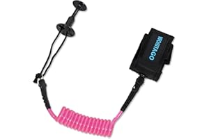 LINGVUM 4 ft Bodyboard Leash – 7mm Thick Coils Wrist Bodyboard Leash with Plug for Bodyboarding