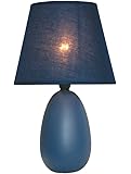Simple Designs LT2009-BLU Mini Oval Egg Ceramic Table Lamp, Blue