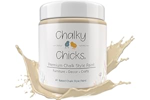 Chalky Chicks Chalk Paint - Chalk Paint for Furniture, Craft Paint, Cabinet Paint, Wood Paint, and Furniture Paint, Spray Paint-Ready for Home Decor - Cuppa Latte (Tan) 4 Fl Oz (Pack of 1)
