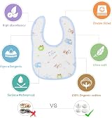 Vicloon Baby Bibs 6 Pack Press Stud Soft Muslin Unisex Drool Bibs view 3
