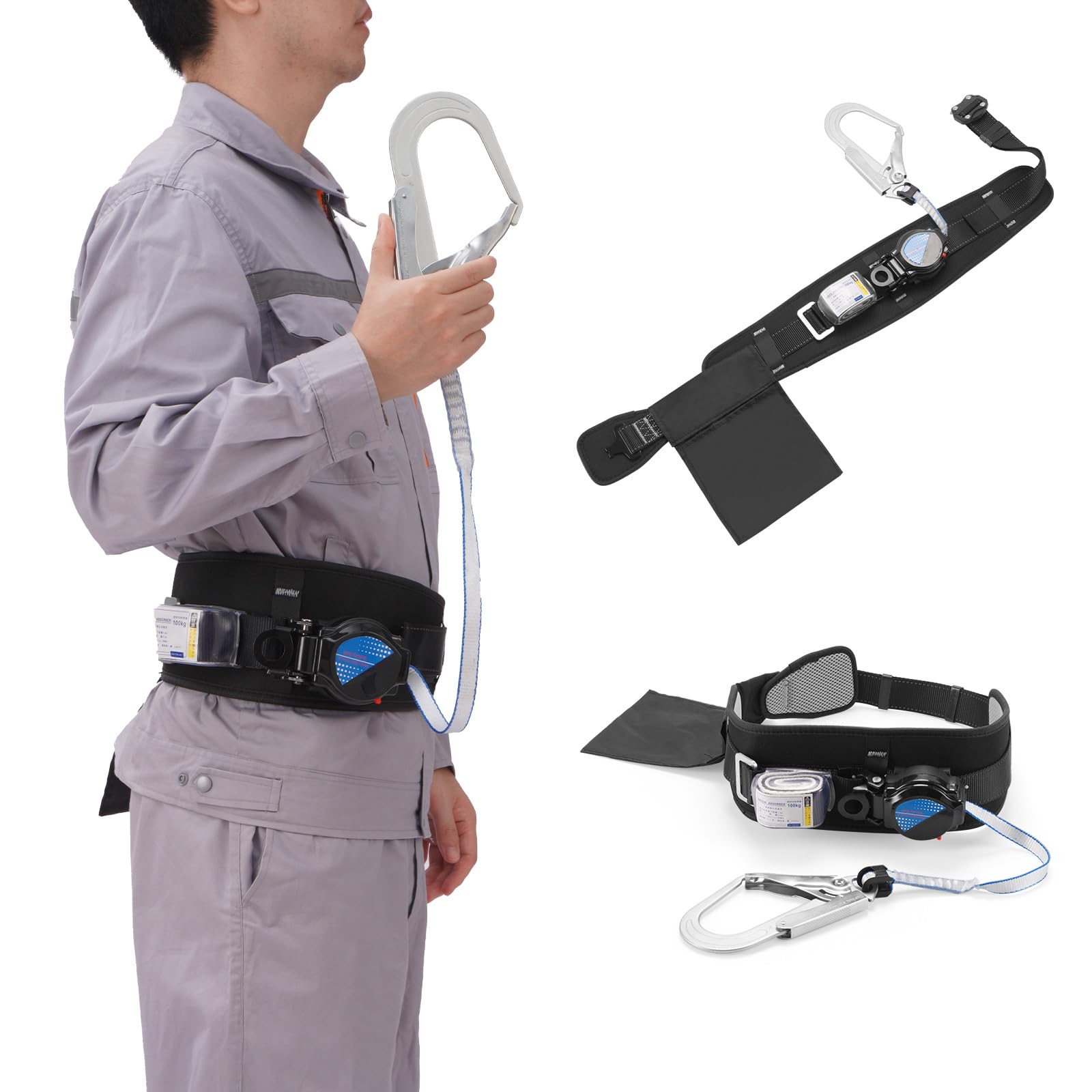 [新匠] 安全帯 胴ベルト 新規格 腰ベルト 巻き取り器付き 作業用 墜落制止用器具 安全帯 伸縮式 フック エアコンクリーニング 高所作業 電気工事 建設工事 高所落下防止