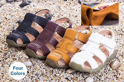 image for LONSOEN Leather Outdoor Sport Sandals,Fisherman Sandals for Boys(Toddl