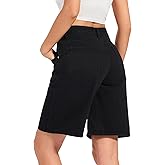 Wanduyini Baggy Jorts for Women Mid-Low Waisted Jean Short Casual Loose Fit Wide Leg Knee Length Denim Bermuda Shorts Y2k