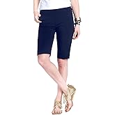 Slim-Sation Womens Wide Band Pull-on Solid Walking ShortShorts