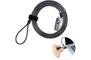 Zolunu Laptop Lock Security Cable with 4-Digit Combination Protections and Theft Deterrent for PC/Laptops, Mac Book, Tablets, iPad, or Other Computer