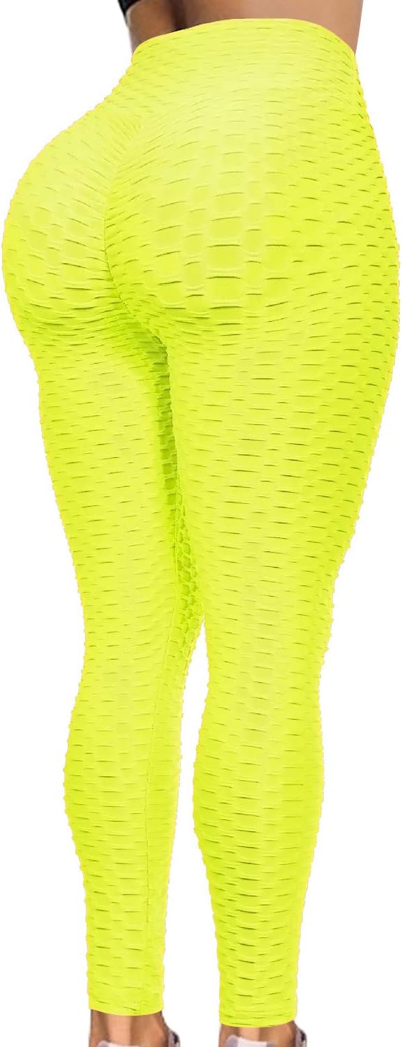 Jenbou Butt Lifting Anti Cellulite Sexy Leggings for Women High Waisted Yoga Pants Workout Tummy Control Sport Tights