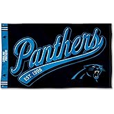 WinCraft Carolina Panthers Script Logo Premium Flag