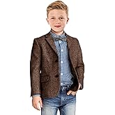 Boys Blazer Retro Herringbone Sport Coat Formal Tweed Patterned Classic Kids Jacket for Boy Wedding Casual Jacket