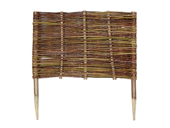 Damian-Wiklina Weiden Palisaden - Beeteinfassung - Weidenzaun (20cm hoch) - Rasenkante - EU Produkt (60 cm)
