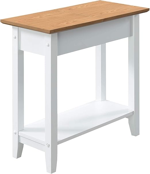 Amazon Com Convenience Concepts American Heritage Flip Top End Table Driftwood White Furniture Decor