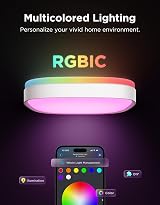 Govee LED Ceiling Light Smart RGBIC 2400LM Matter Alexa Google 30cm Square view 2