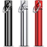 Metal Portable Toothpick Holder Box 3 Pieces ,Pocket Waterproof Case Toothpicks Container with Keychain for Outdoor Picnic and Camping travel purse Ear Wax Removal Tool Case Needle Holder cotton swab