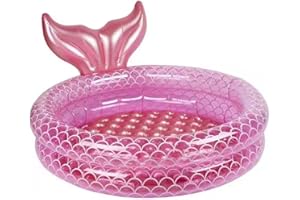 AIYUENCICI Inflatable Kiddie Pools Mermaid, Backyard Round Swimming Pool for Kids, Cute Raft Paddling Pool Indoor&Outdoor Toddler Fun Water Swim Beach Floaties Toys Fishing Pond Ball Pit Pool