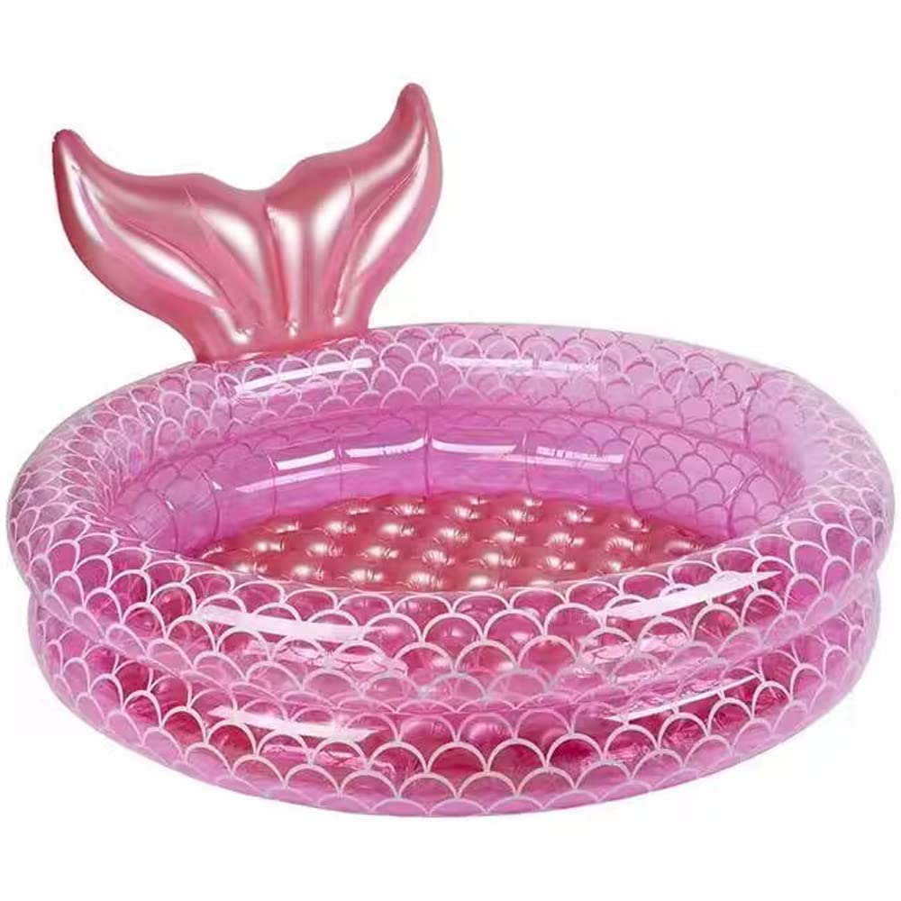 Photo 1 of Inflatable Kiddie Pools Mermaid, Backyard Round Swimming Pool for Kids, Cute Raft Paddling Pool Indoor&Outdoor Toddler Fun Water Swim Beach Floaties Toys Fishing Pond Ball Pit Pool