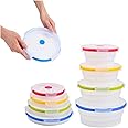 ECOBERI Collapsible Silicone Food Storage Containers, BPA Free, Microwave, Freezer and Dishwasher Safe, Lunch, Meal Prep, Travel, Space-Saving