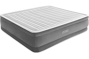 INTEX King Size Air Mattress, 18in Height Airbed with Built-in Pump, Dura-Beam Elevated Premium Comfort - Portable Inflatable