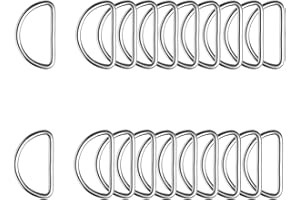ZoloAJay 20pcs 1-1/2"(38mm) D Rings Welded Strong Metal Silver Semi-Circular D Ring for Pet Collars Hardware Bags Ring Buckle Strap Hand DIY Sewing Accessories