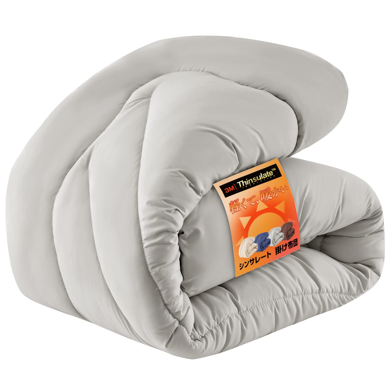 シンサレート 掛け布団 掛けふとん シングル ふとん 羽毛より暖かい 増量タイプ あったか 洗える かけふとん 軽量 通気 かけ布団 ほこりが出にくい 防ダニ 抗菌防臭 アレルギー対策 身体にやさしくフィット 150x210cm グレー商品画像