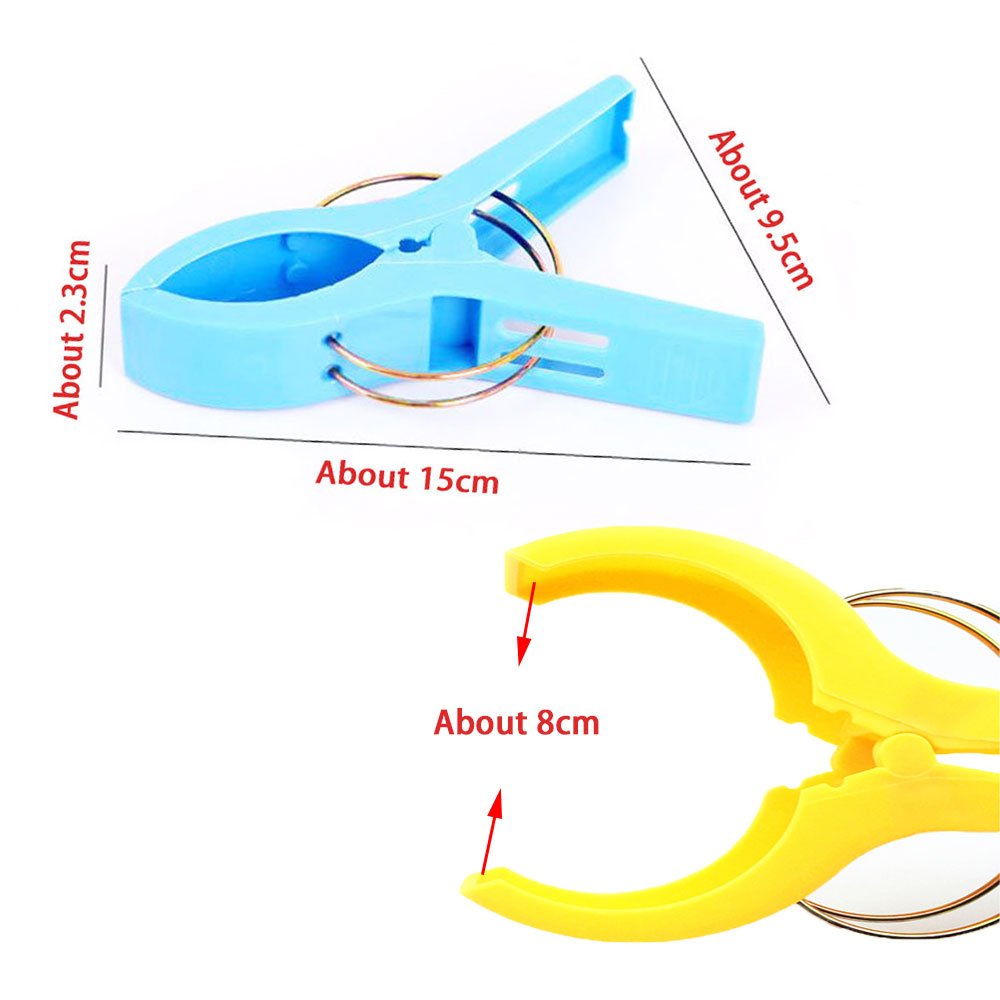 Strandtuch Clips, July Miracle 12pcs große winddichte Kunststoff Badezimmer Handtuch Clips, Quilt Clamps Wäscheklammern für Pool Stühle, Wäsche, Liegen und Sonnenliegen