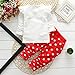 Cute Toddler Baby Girls Clothes Set Long Sleeve T-Shirt and Pants Kids 2pcs Outfits(White+Red,4T)