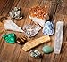 Premium Quality Crystal Set for Abundance & Prosperity - Natural Citrine Point, Malachite, Pyrite, Aventurine, Blue Calcite, Tree Agate, Tiger's Eye, Palo Santo, Selenite Stick + Info Guide & Gift Box