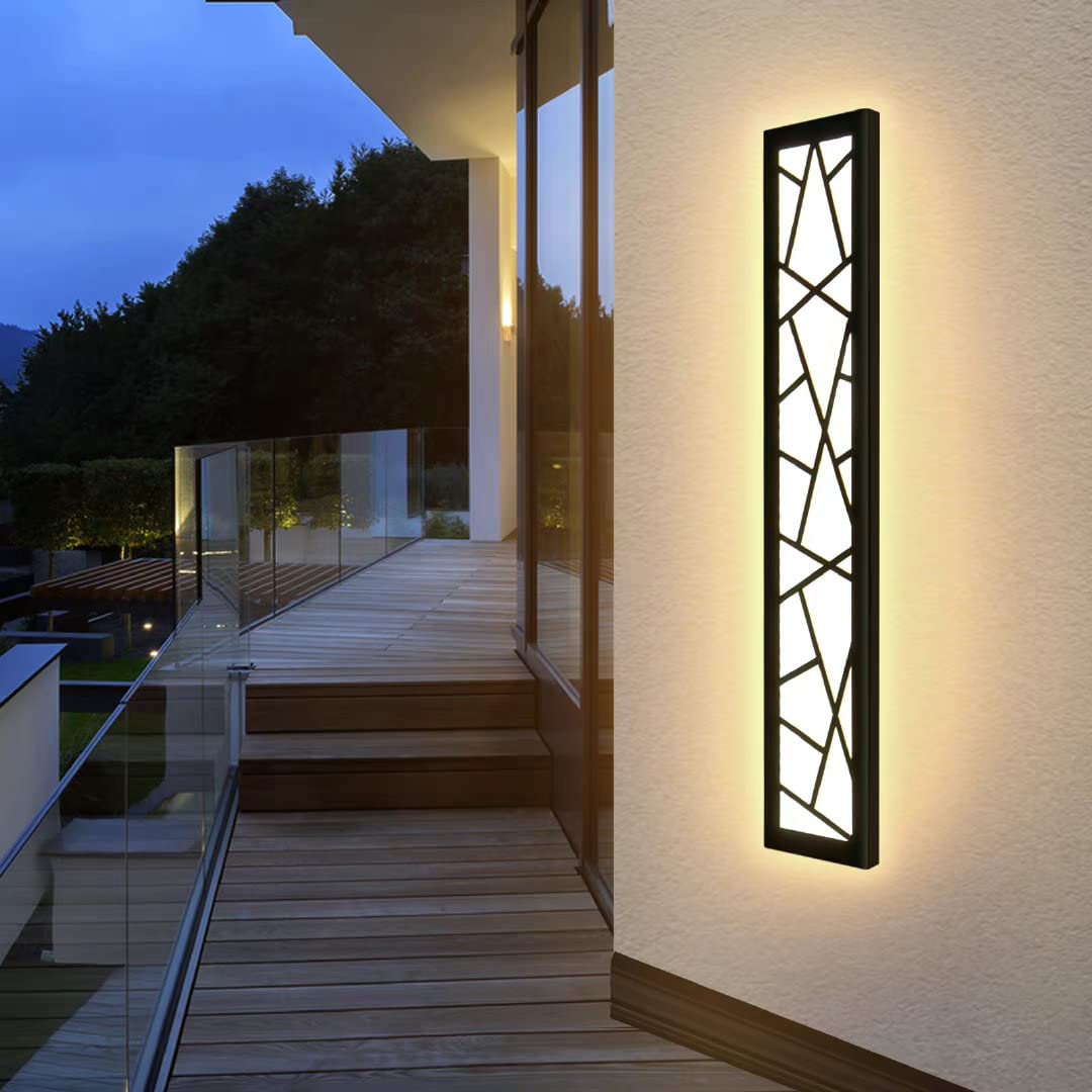LED Long Wall Light Ip67 Waterproof Wall Lamp Led Long Wall Lamp Villa Indoor Outdoor Wall Lights Anthracite Long Wall Lights Outdoor Garden Wall Lights Garage Terrace-60CM,Warm Light